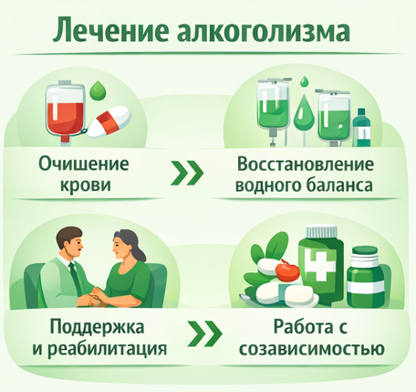 лечение алкоголизма в Южноуральске этапы